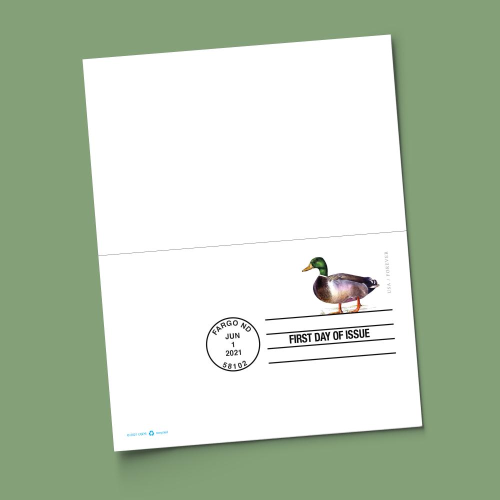 Mallard Stamped Card Double Reply Card — Stamps Forever