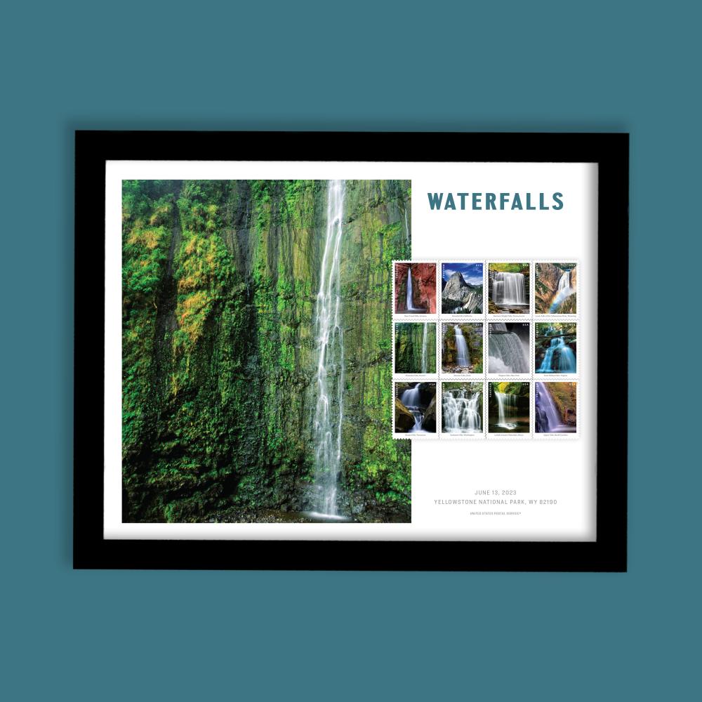 Waterfalls Framed Stamps — Waimoku Falls, HI — Stamps Forever