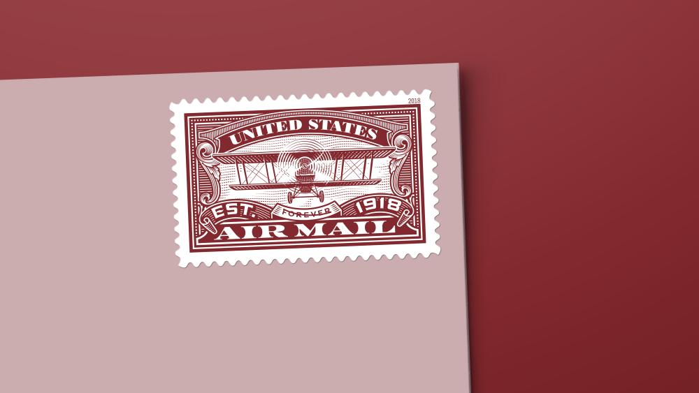 Red Usmail Stickers United States Airmail
