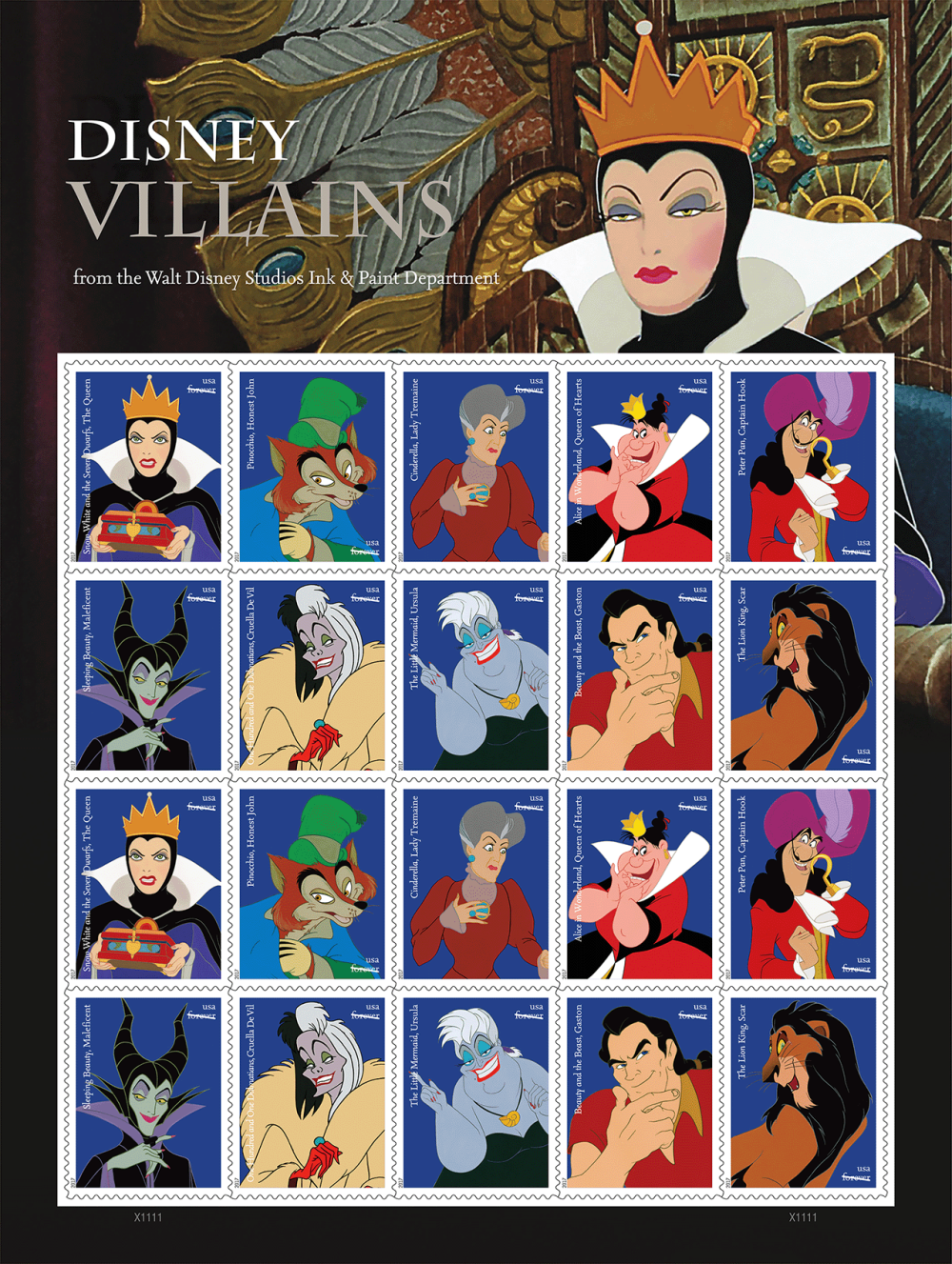 Disney Villains from the Walt Disney Studios Ink \u0026 Paint Department —  Stamps Forever, image size:1000x1327