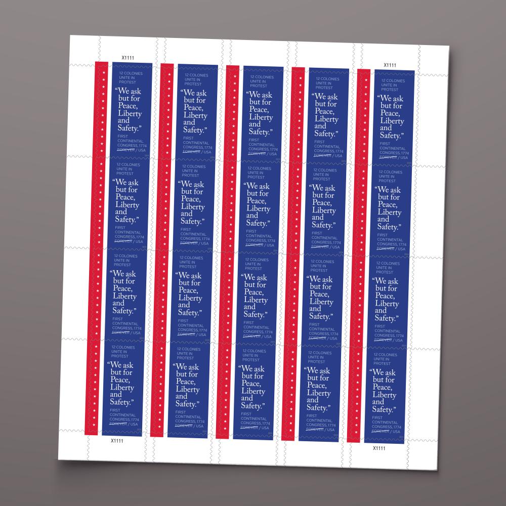 First Continental Congress, 1774 Pane of 20 — Stamps Forever