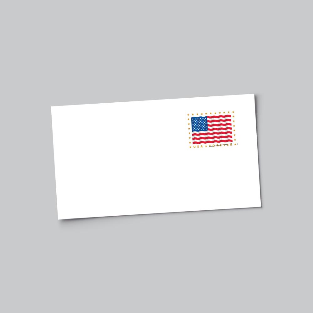 U.S. Flag Stamped Envelope #6 3/4 Regular Stamped Envelopes (Pack of 5 ...